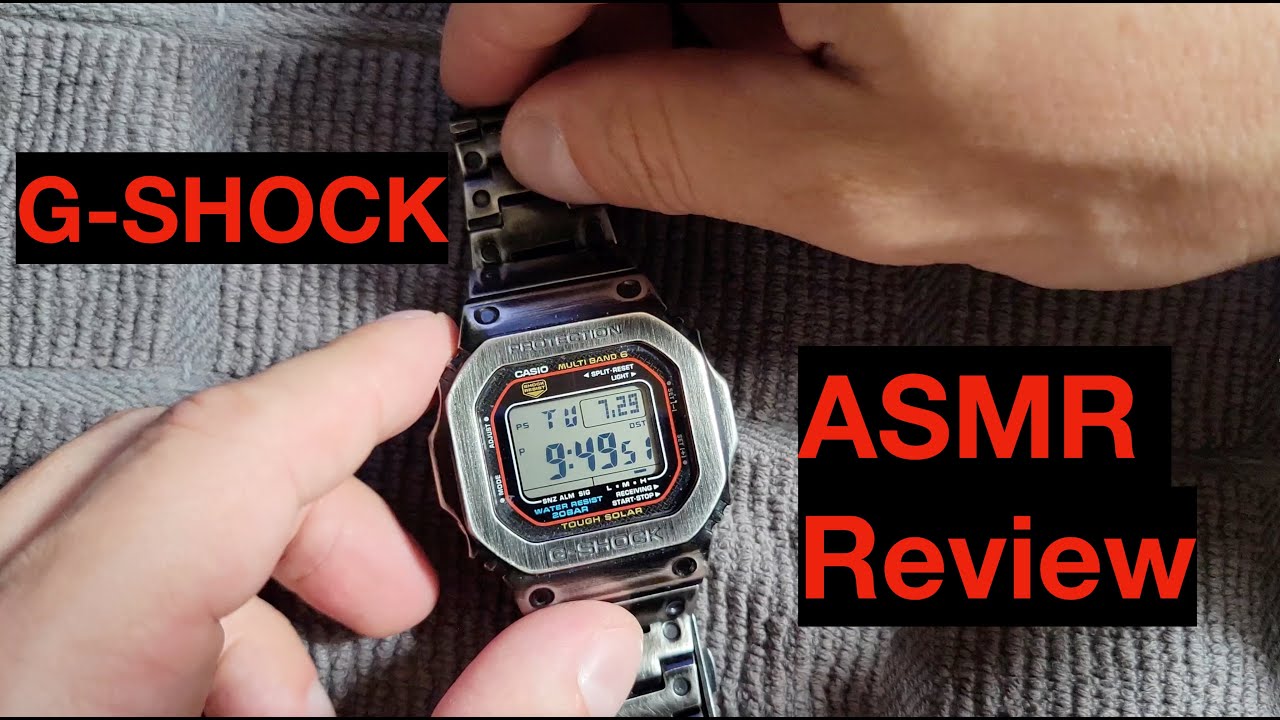 ASMR Affordable Watch Review - Casio G‑Shock GWM5610‑1 Solar Atomic (Whispering & Gentle Sounds)