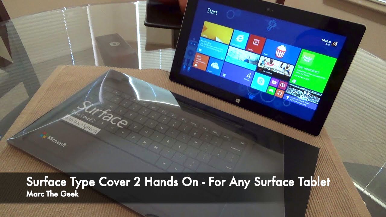 Surface Type Cover 2 with Backlit Keyboard Hands On