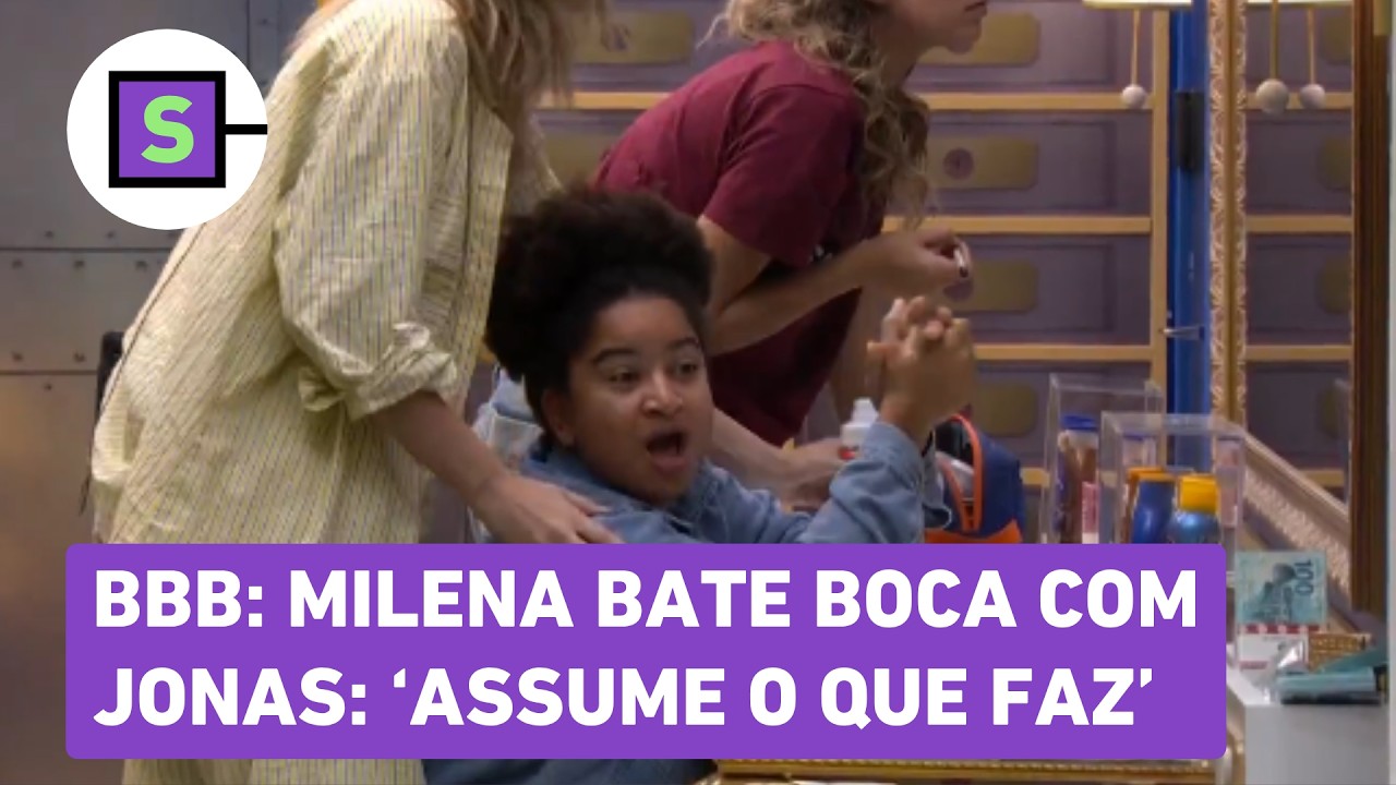 BBB 26: Milena bate boca com Jonas: 'Bate no peito e assume o que voc&ecirc; faz'