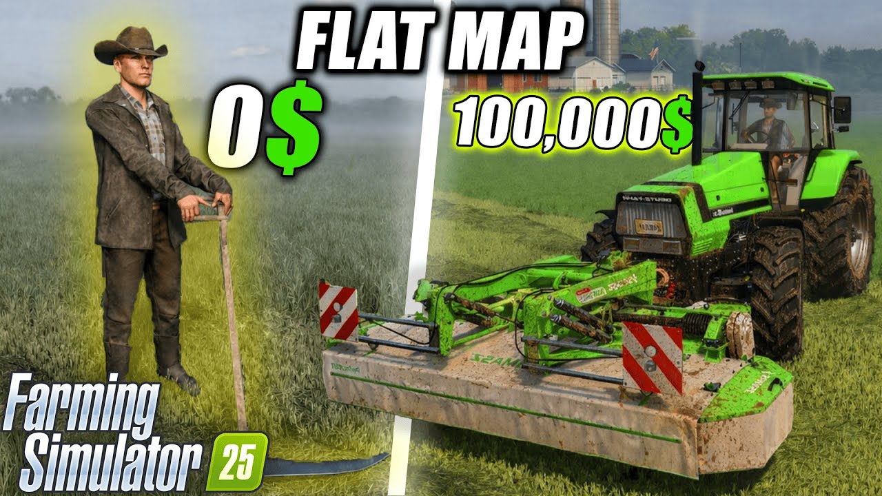 100 Days With $0 on a FLAT MAP - Farming Simulator 25 (FLAT MAP Challenge)
