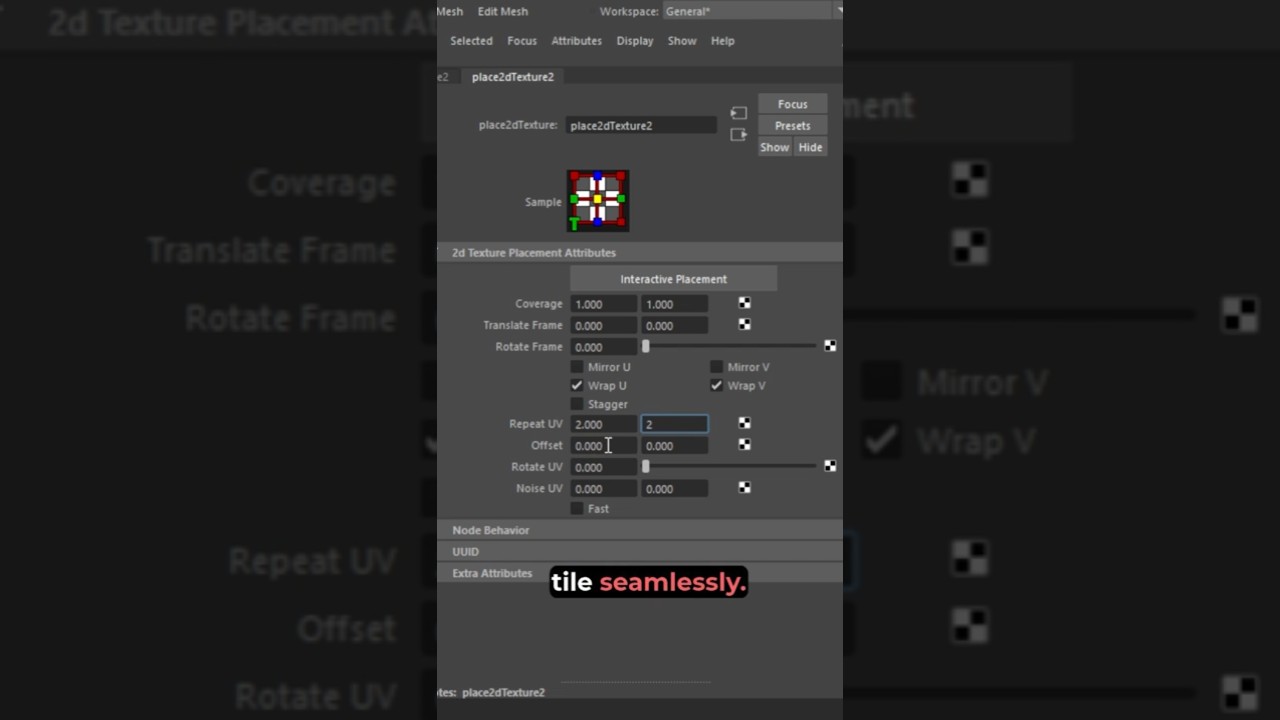 Maya UV Mapping Pro Tip | Repeat UV for Seamless Tile Textures #mayatutorial #modelingtips #shorts