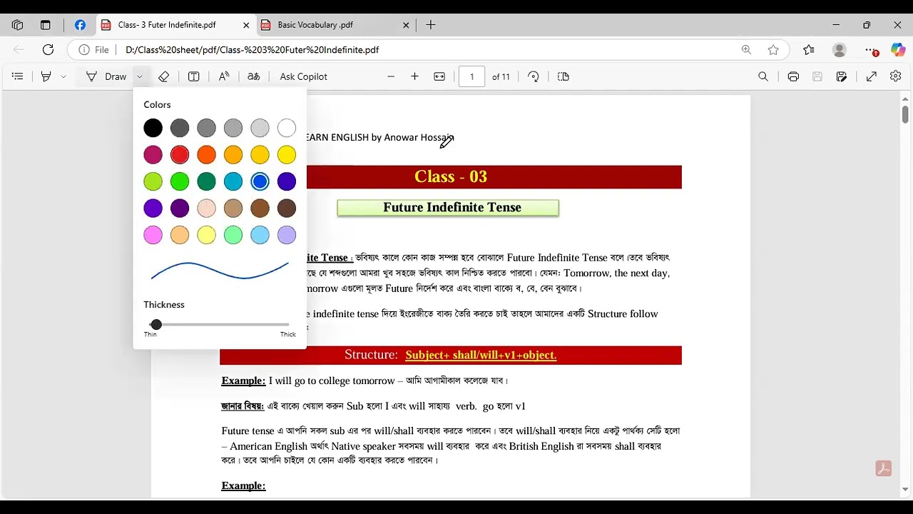 Future indefinite tense. Class-3