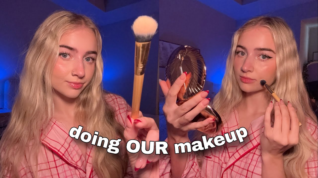 ASMR doing OUR makeup✨*grwm, tutorial* 