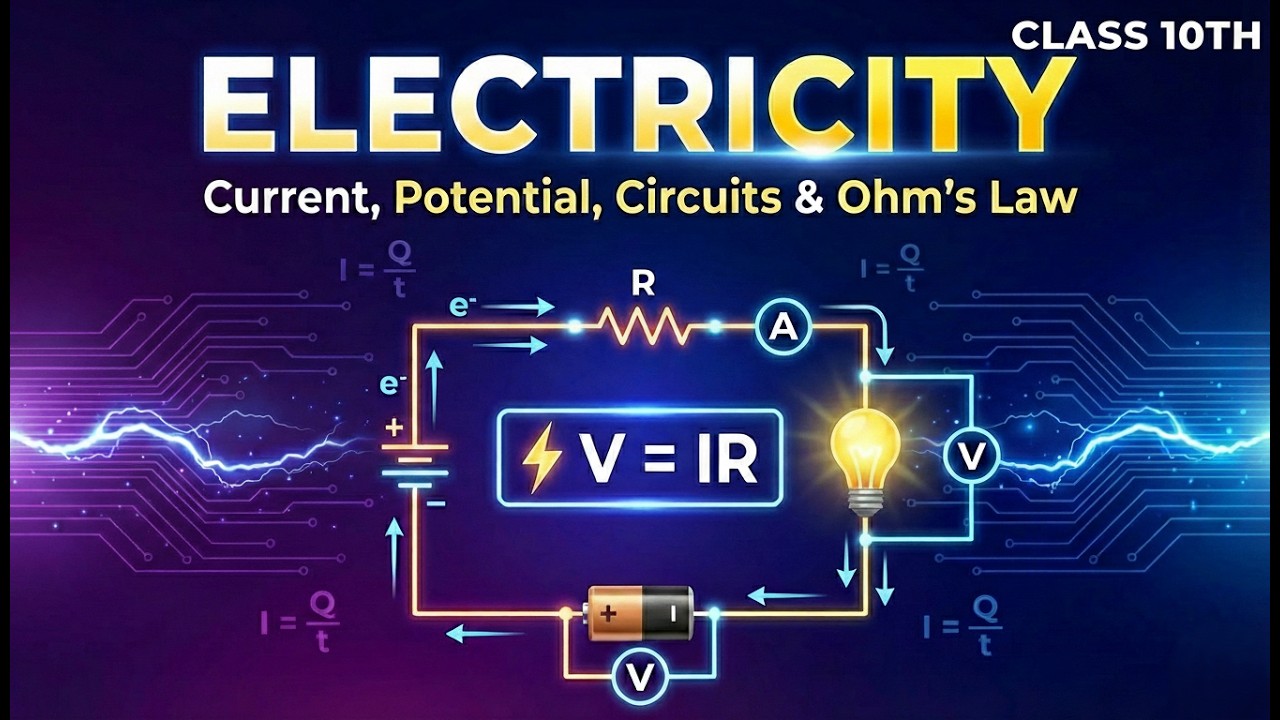 ELECTRICITY Class 10 | Electric Current, Circuit, Potential Difference & Ohm’s Law#science  #physics