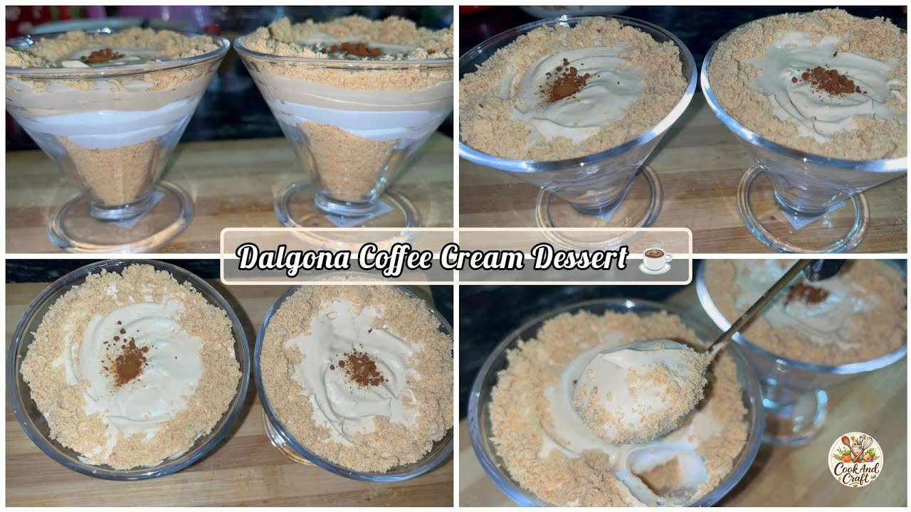 |DALGONA COFFEE CREAM DESSERT RECIPE|☕ •Too Yum And Easy Dessert•🤤 #dalgonacoffee #coffee #dessert 