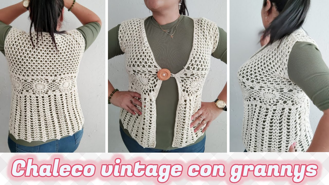 Vintage crochet-kimono-chaleco