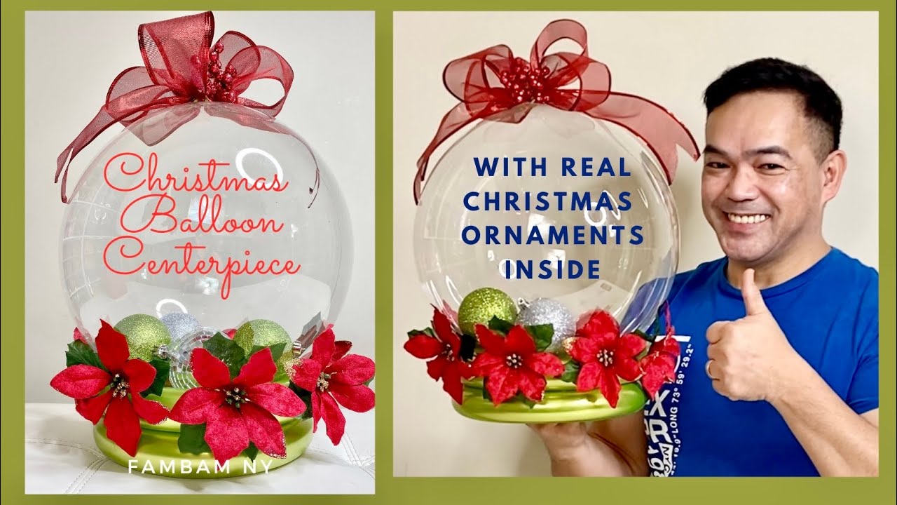 Christmas Balloon centerpiece (Christmas balloon ideas).