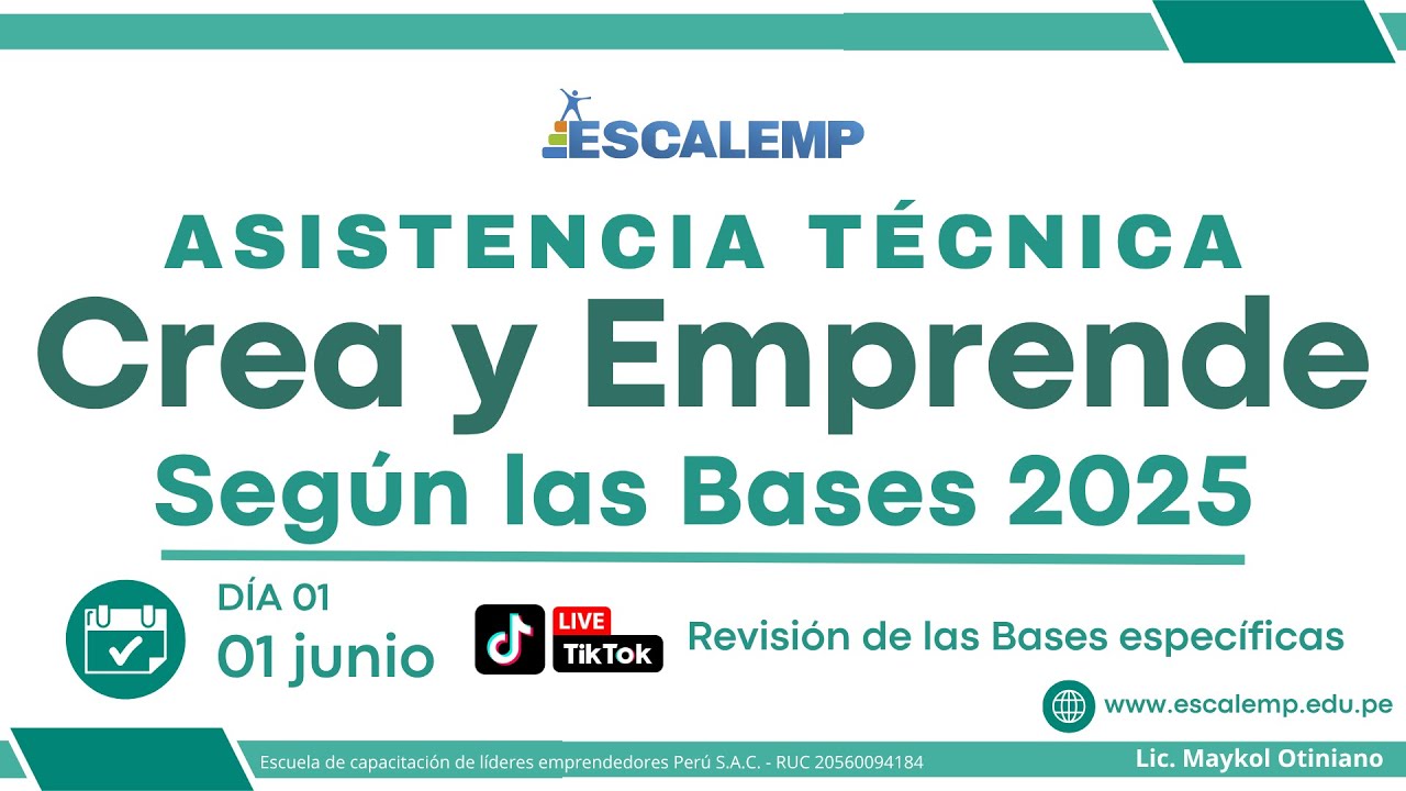 ✅ Crea y Emprende 2025: Asistencia Técnica Día 1 (Revisión de las Bases específicas)