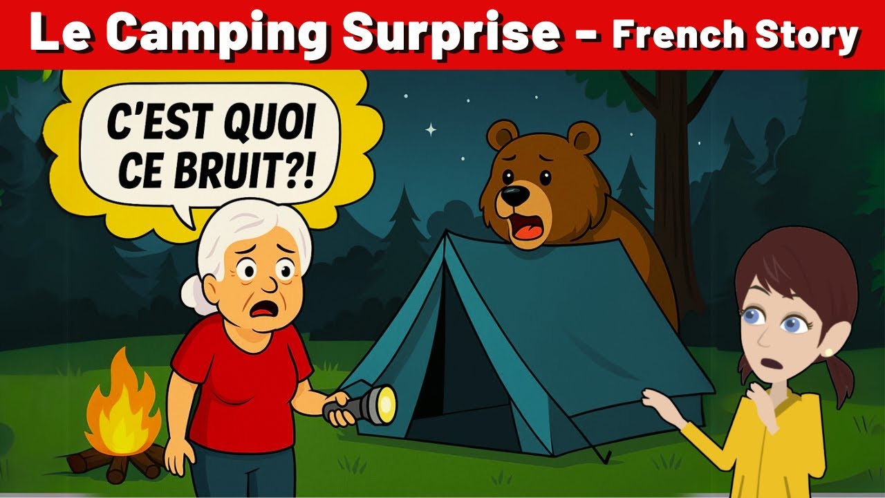 French Story &ndash; Le Camping Surprise ! | French Conversation for Beginners | CCube Academy
