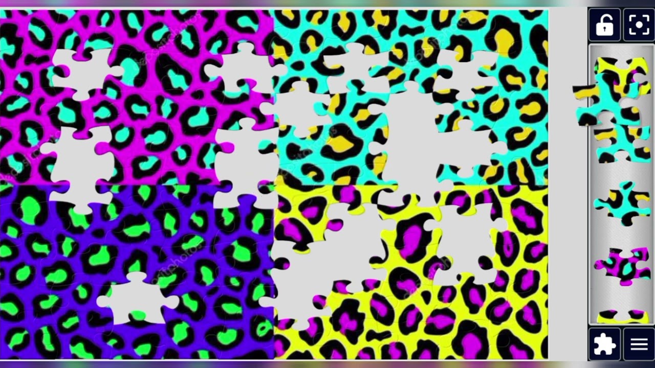 Four-Tone Leopard Blitz 🐅🌈🧩 Colorful jigsaw puzzle 🧩//@jigsawpuzzle45 