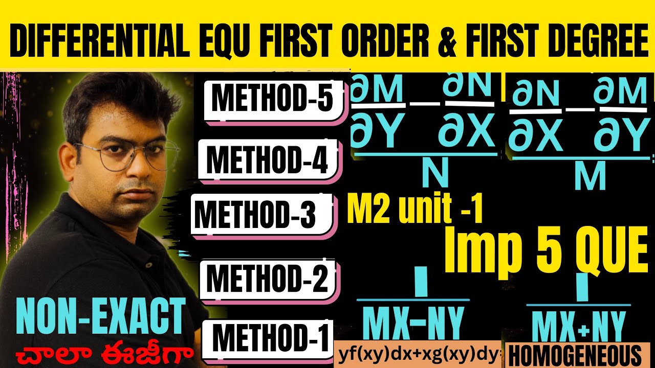 Btech m2|Differential Equation First order first degree|Non Exact|#btech_m2 #btech_m2_imp_que