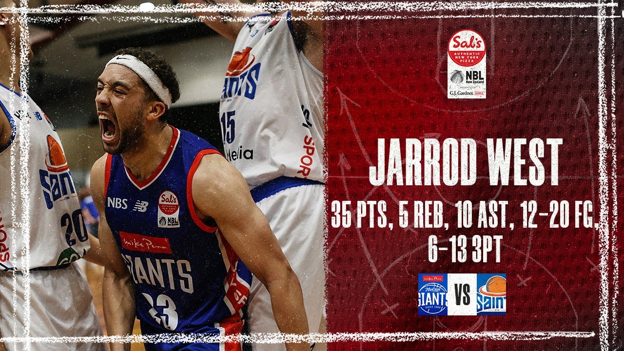 Jarrod West 35-5-10 with SIX 3-pointers vs. Wellington Saints