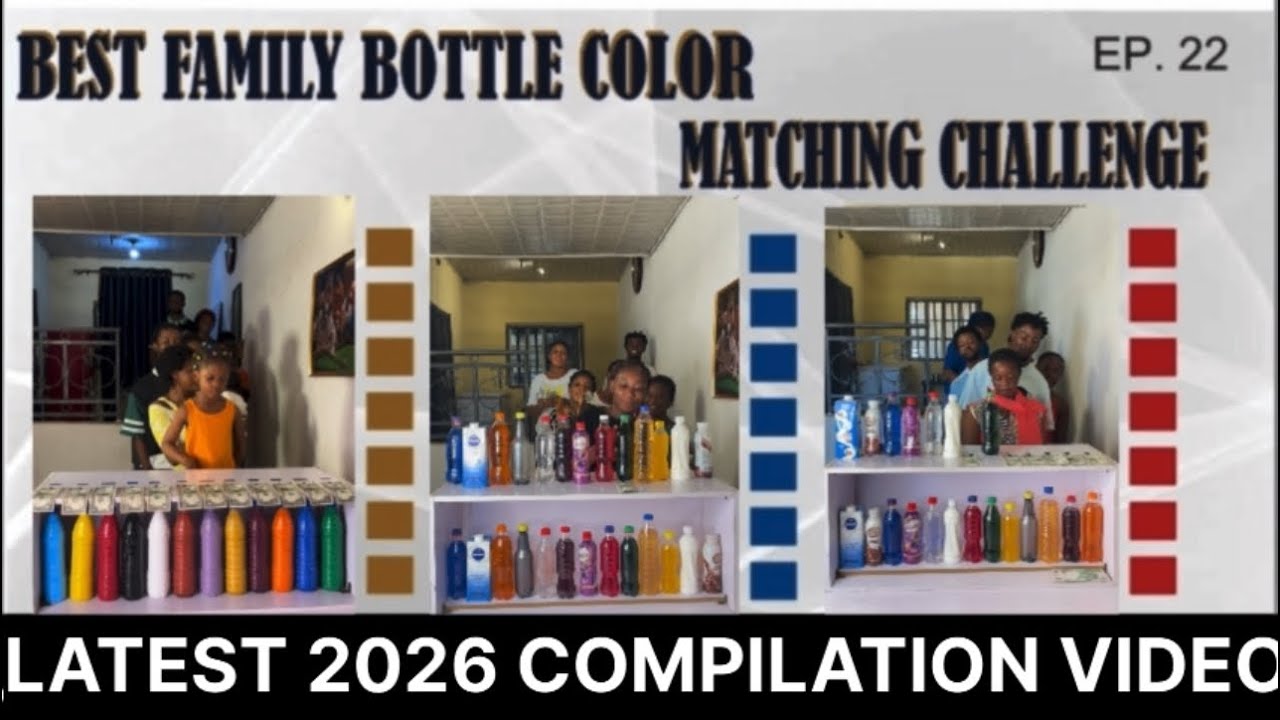 🆕THE BEST FUN ,INTERESTING & ENTERTAINING FAMILY BOTTLE COLOR MATCHING CHALLENGE- COMPILATION VIDEO 