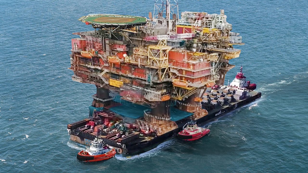 The Crazy Logistics of Dismantling Massive 30,000 Ton Oil Rig in Middle of the Ocean