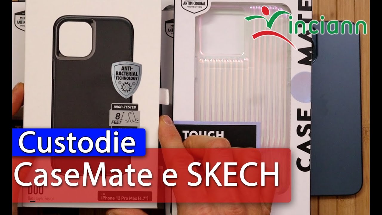 Apple iPhone 12: Custodia Sketch Duo e CaseMate Twinkle StarDust, Groove e cover Tough Clear