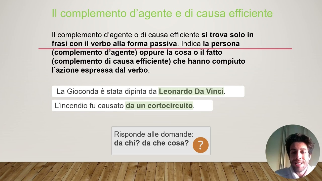 Il complemento d'agente e di causa efficiente