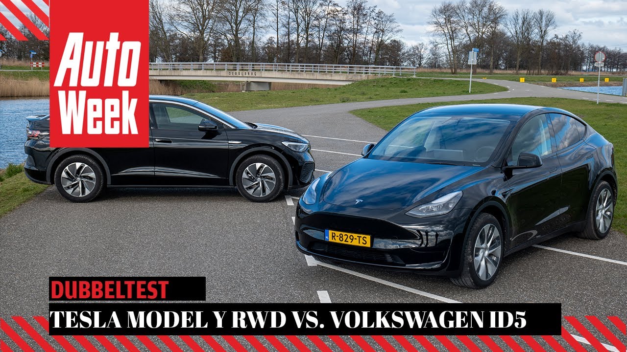 Tesla Model Y RWD vs. Volkswagen ID 5 Pro - AutoWeek Dubbeltest