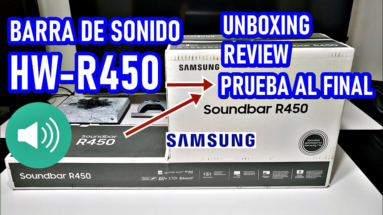 BARRA DE SONIDO SAMSUNG R450 (HW-R450) y SUBWOOFER PS-WR45B: UNBOXING Y REVIEW COMPLETA INSTALACIÓN