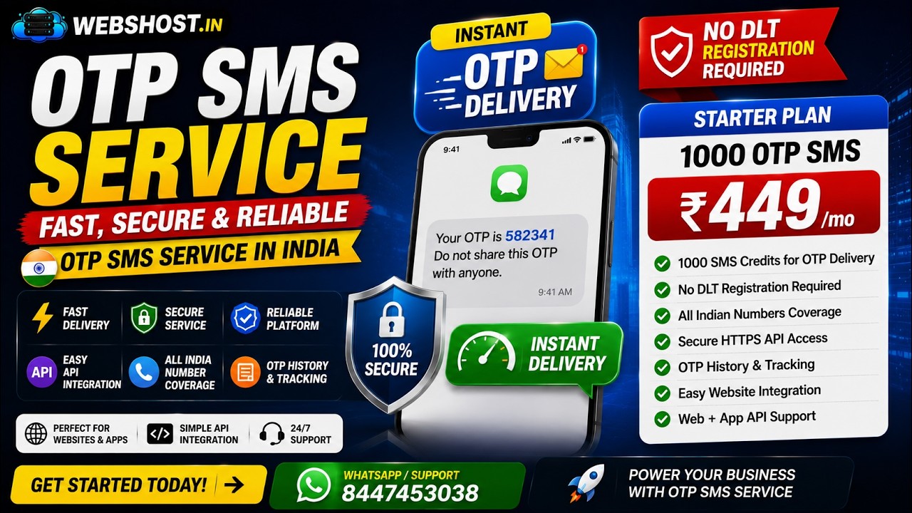 Cheap OTP SMS Service India 🔥 No DLT Required + Instant Delivery