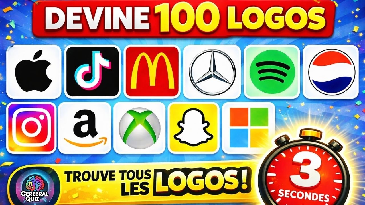 Devine 100 LOGOS en 3 SECONDES 🧐🧠 Facile à IMPOSSIBLE✅ Quiz Logos 2026