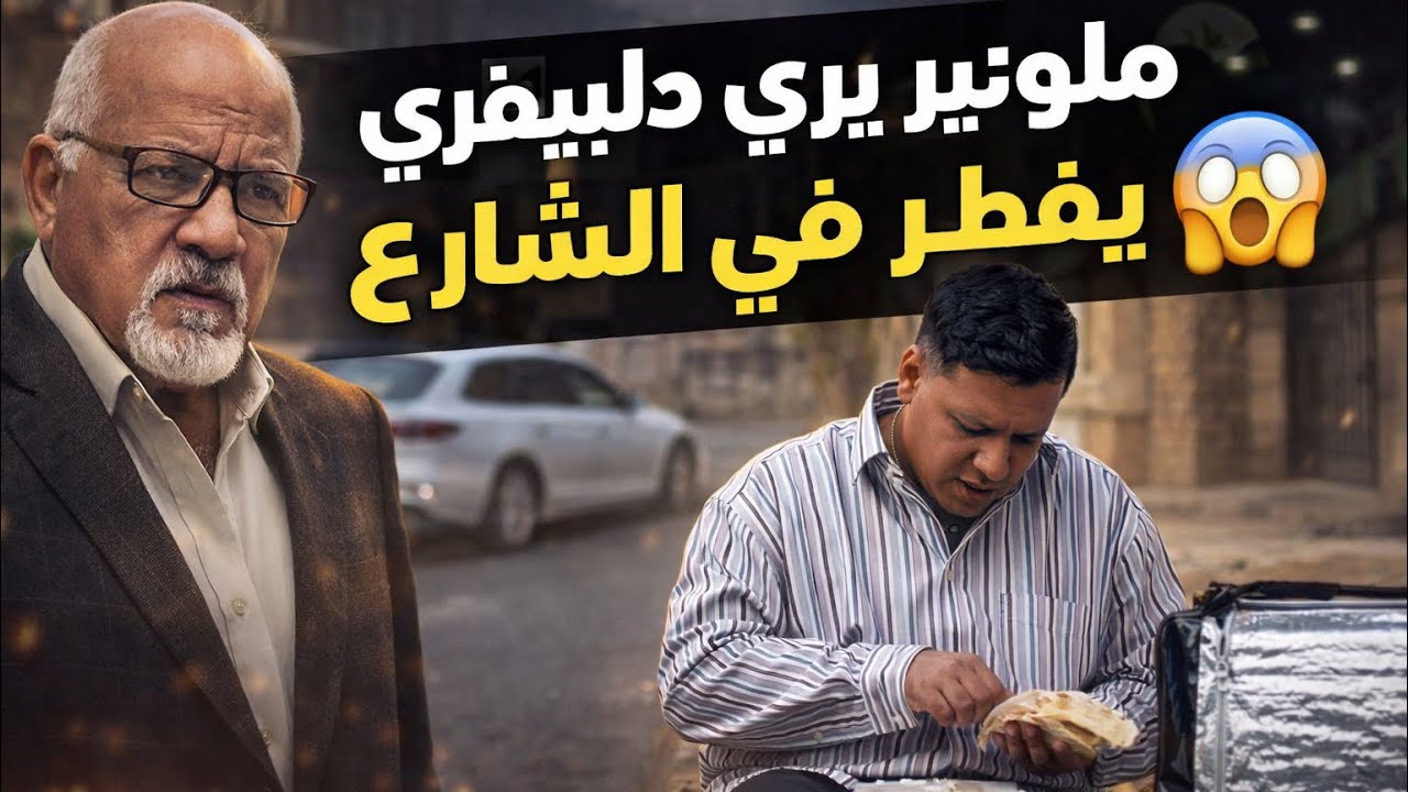 مليونير يري عامل دليفري يفطر في الشارع😱
