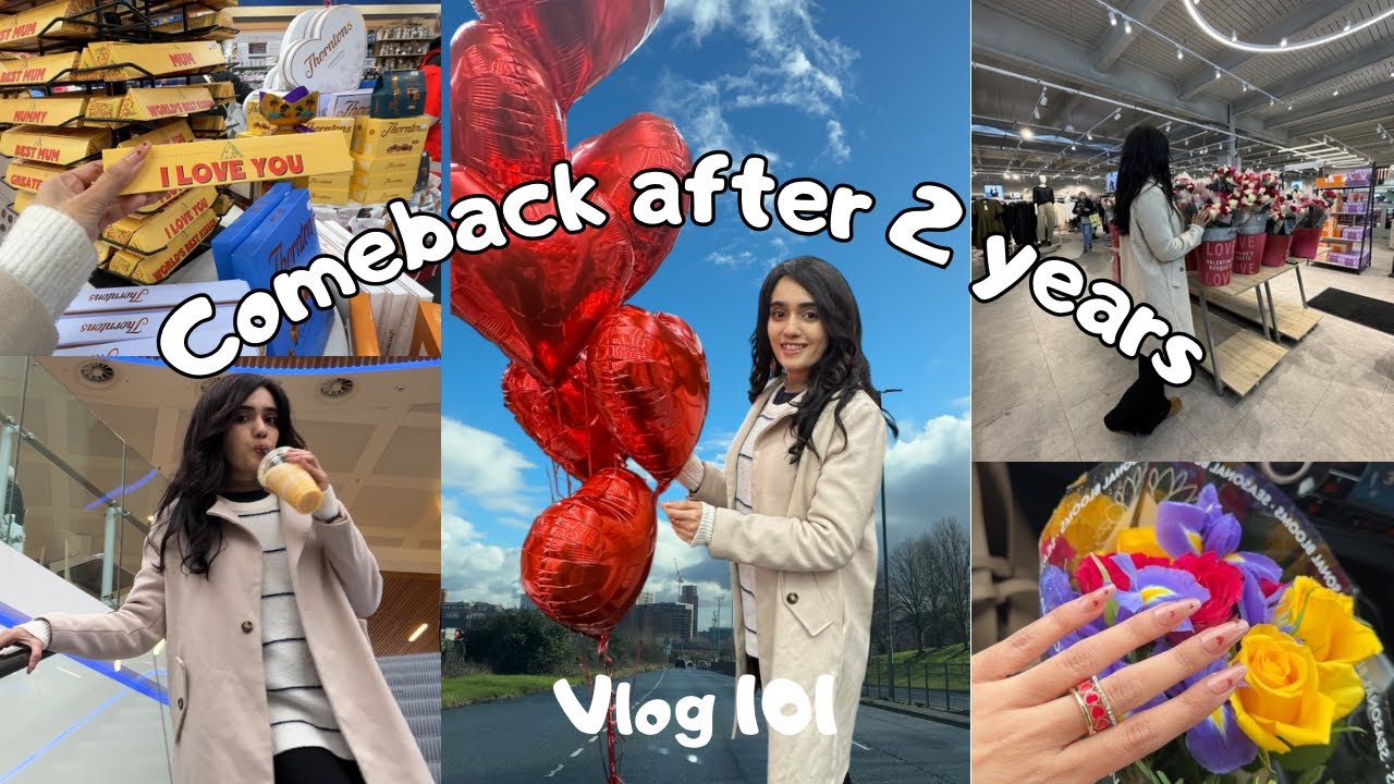 Vlog 101 | 2 Years Later… My First Vlog in UK 🇬🇧| Valentine Gift Shopping with Yash ❤️ | Comeback 