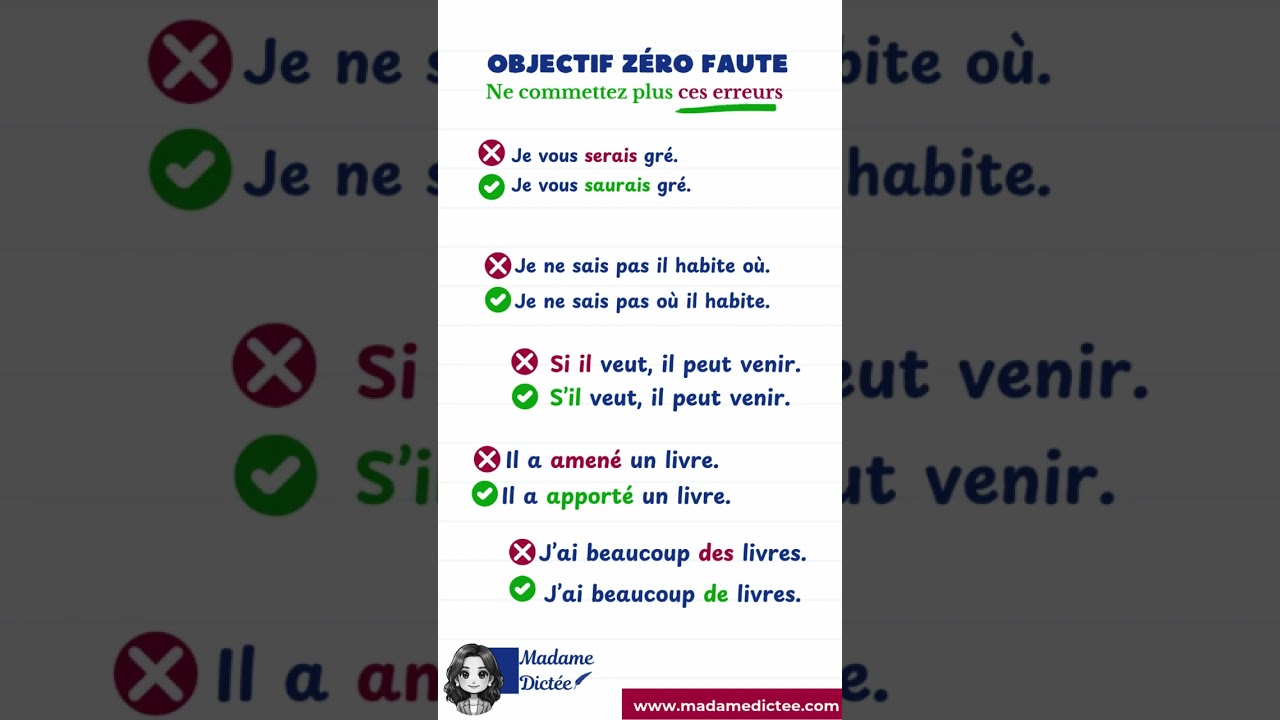 ✍️ &Eacute;crivez sans fautes gr&acirc;ce &agrave; Madame Dict&eacute;e#orthographe #fran&ccedil;aisfacile #apprends #concours