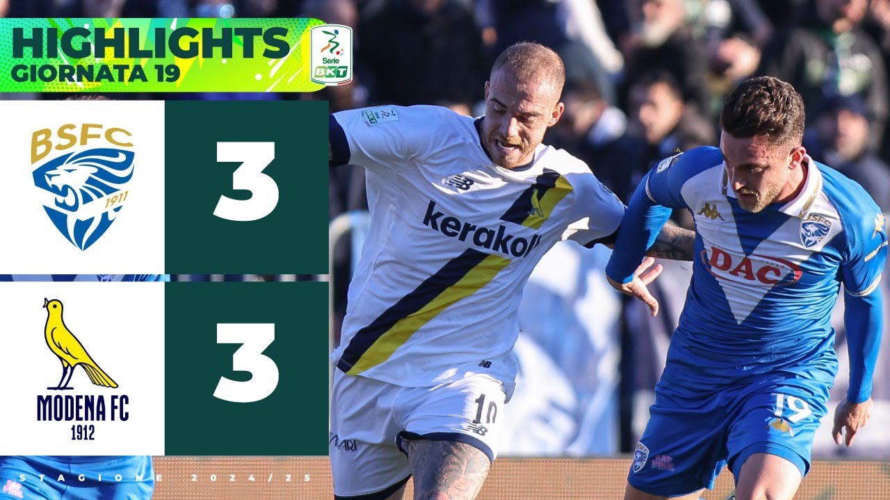 Brescia-Modena 3-3 | Pareggio pirotecnico al Rigamonti | HIGHLIGHTS Serie BKT