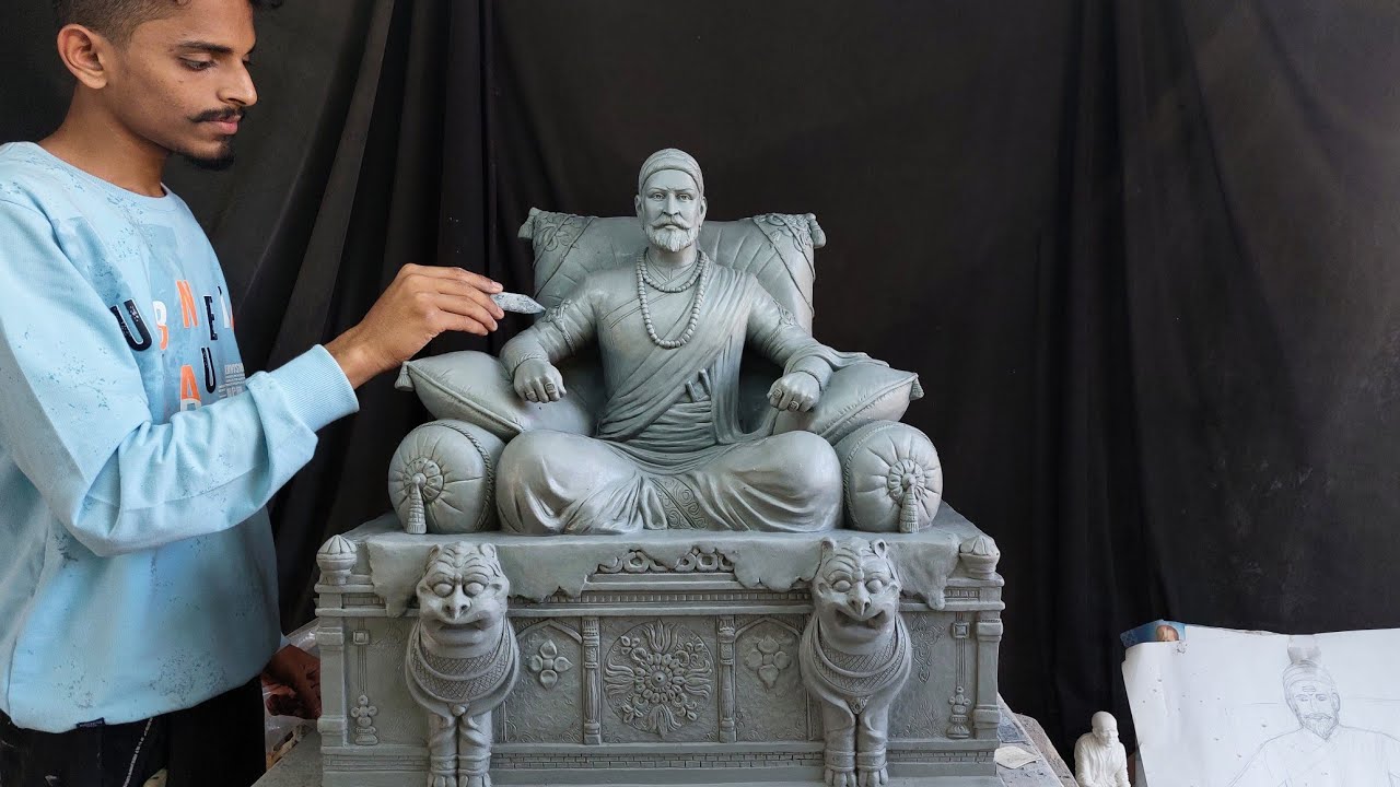 chatrapati shivaji maharaj murti making by Anant chougule ll clay modelling
