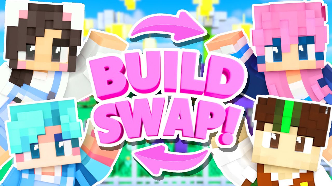 💜Minecraft BUILD SWAP w/ Lizzie, Joel + Scott!