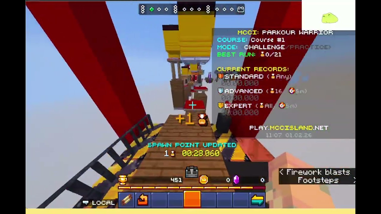 Speedrunning MCCI Parkour but my hands went numb halfway through! (VOD 1-2-2026)