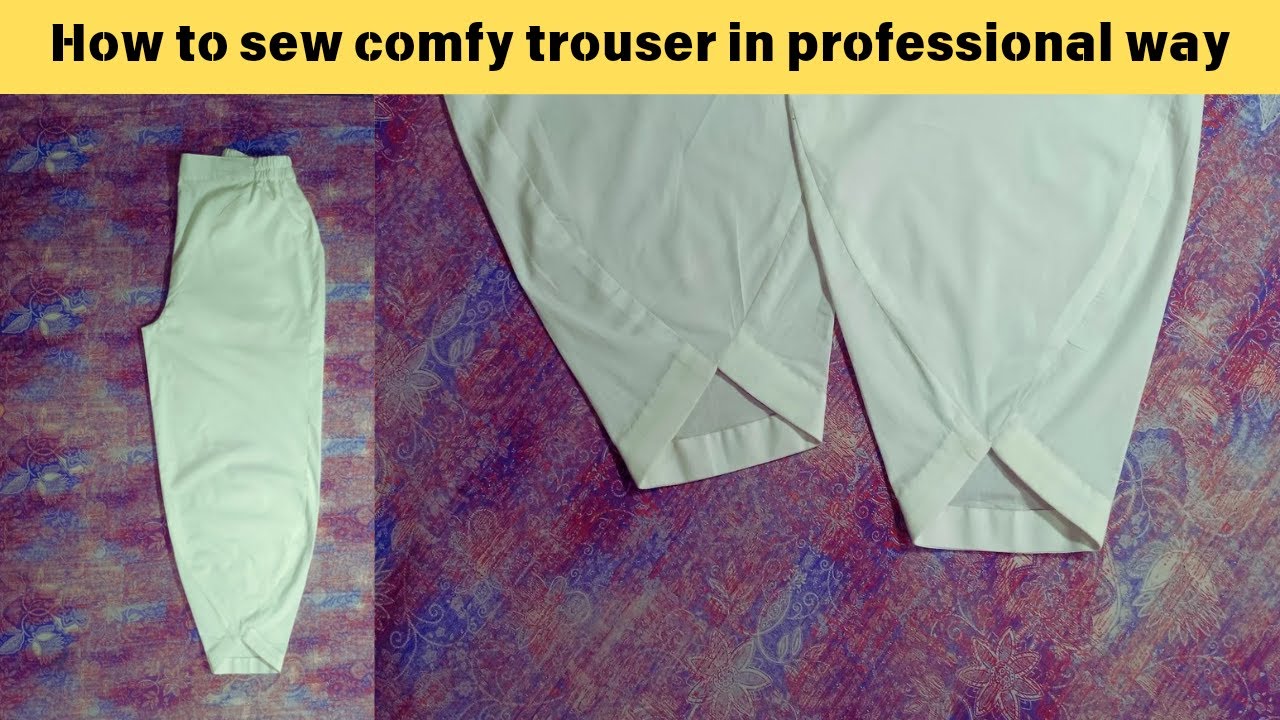 Comfy pant cutting and stitching tutorial | designer trouser | salwar