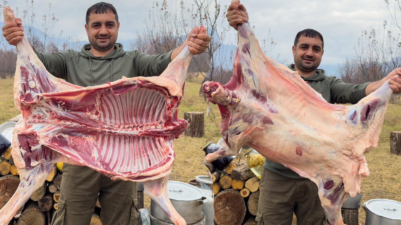 COOKING WHOLE SHEEP WITH A NEW WAY! OUTDOOR COOKING IDEAS