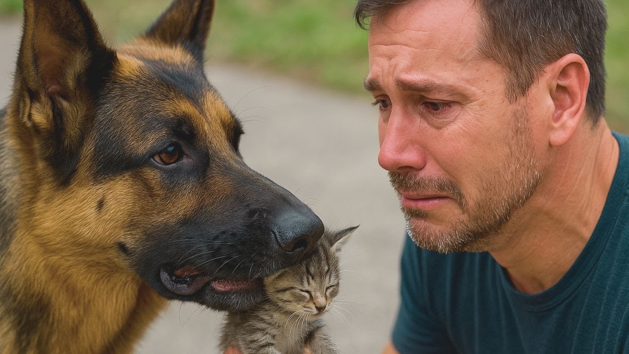 Als ihr Schäferhund ein winziges Kätzchen nach Hause bringt –was dann passiert, rührt alle zu Tränen