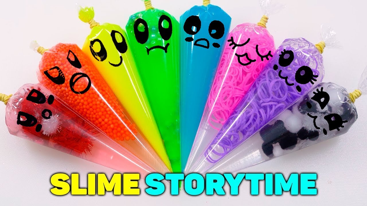Fun Satisfying Video | Mixing All The Glitter Slime & Rainbow Heart Lollipops Into A Toy | ASMR Cut