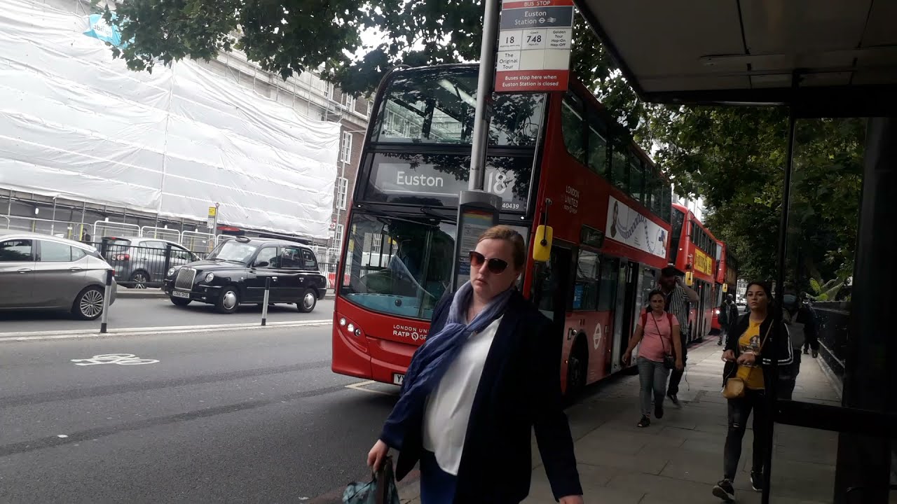 Short Journey on the Route 18 - Marylebone Station - Euston Station. ADE40439, YX62BXY.