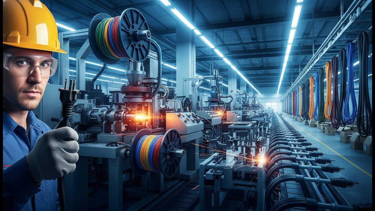 How Power Cords Are Made | Copper Drawing, Insulation Extrusion, Twisting, Plug Molding & Testing