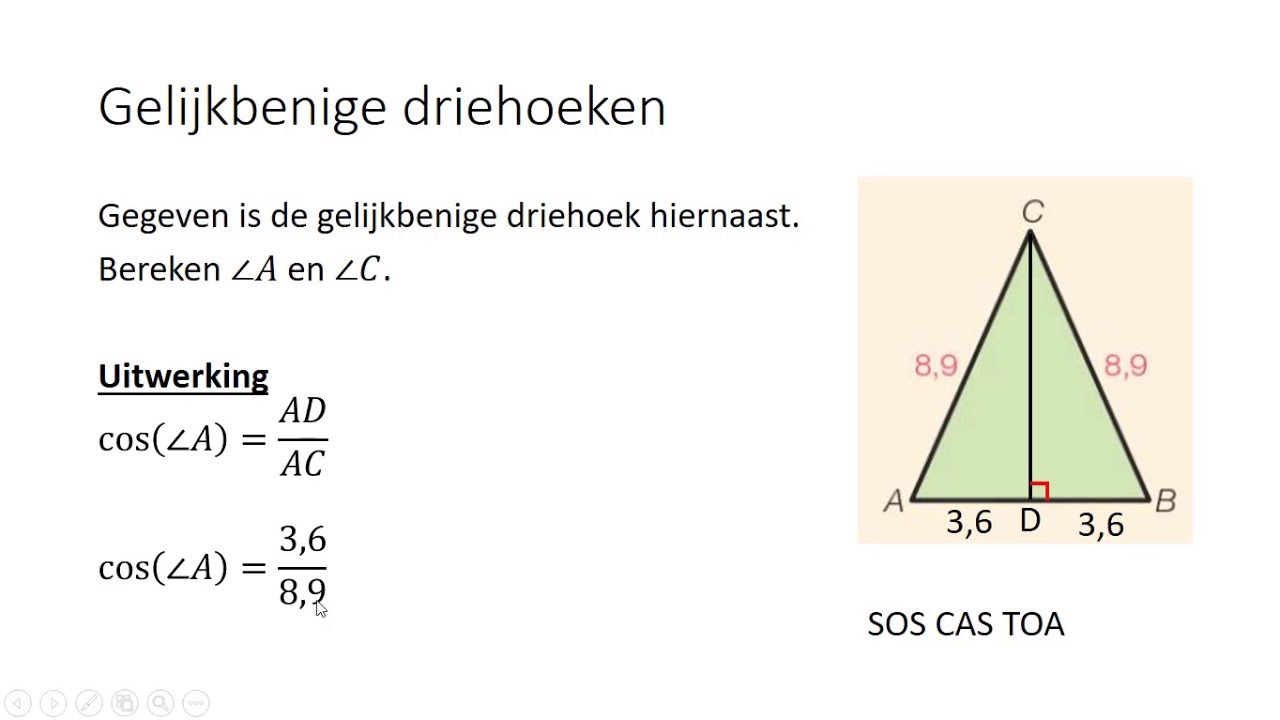 Goniometrie - Gelijkbenige driehoeken (3 HAVO)