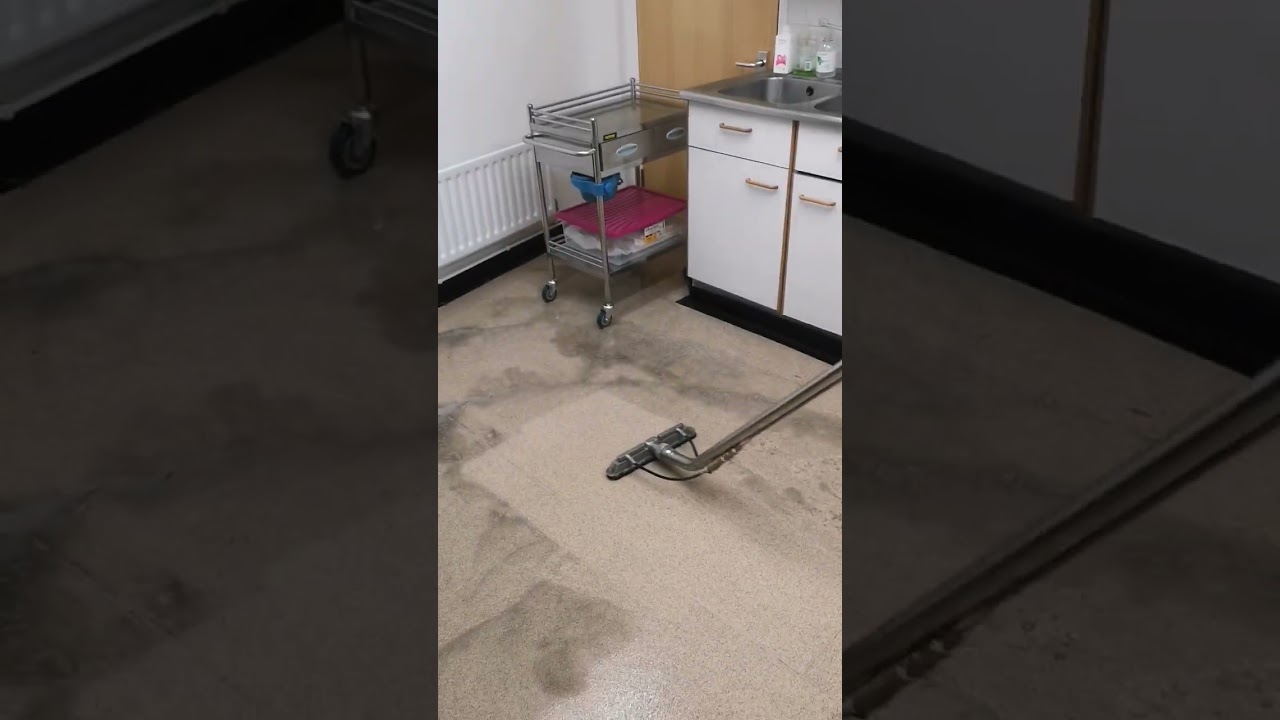 Very dirty safety floors deep cleaned. 