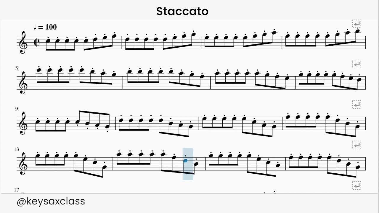 Staccato Exercise | Ejercicio de Picado (Staccato)  | Alto Saxophone