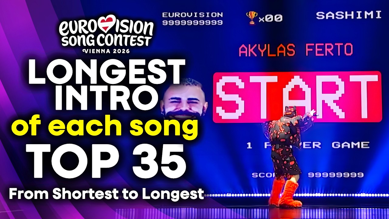 LONGEST INTRO without singing of all Eurovision 2026 Songs (Top 35 from Shortest to Longest)