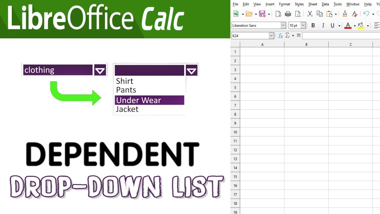 Dependent Drop-Down List - LibreOffice Calc (Step-by-Step Tutorial)
