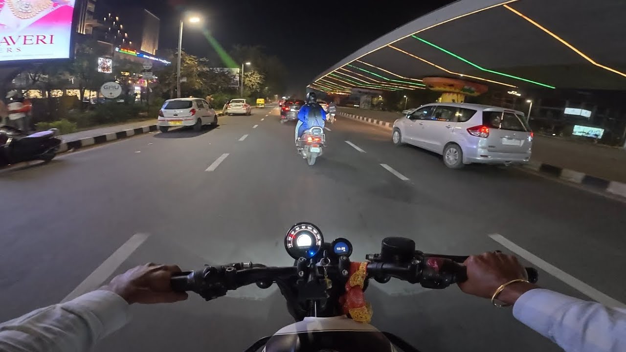 Royal Enfield Hunter 350 Original Stock Exhaust Sound POV Night Ride 