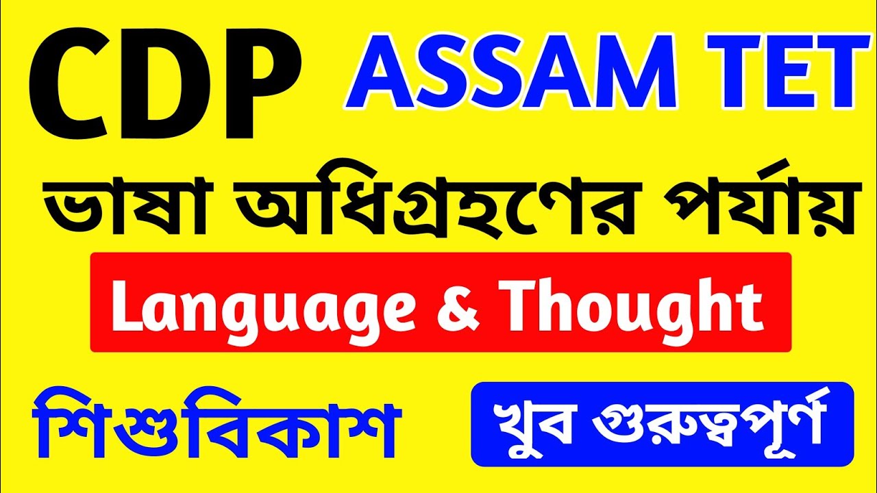 language & Thought ভাষা অধিগ্রহণের পর্যায় CDP CLASS ASSAM TET LP & UP | Language development stage