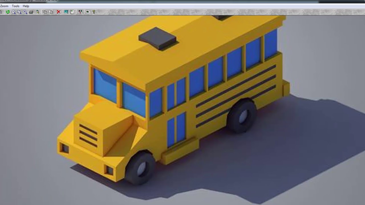 3ds Max modeling tutorial. Low Poly School Bus 3d modeling