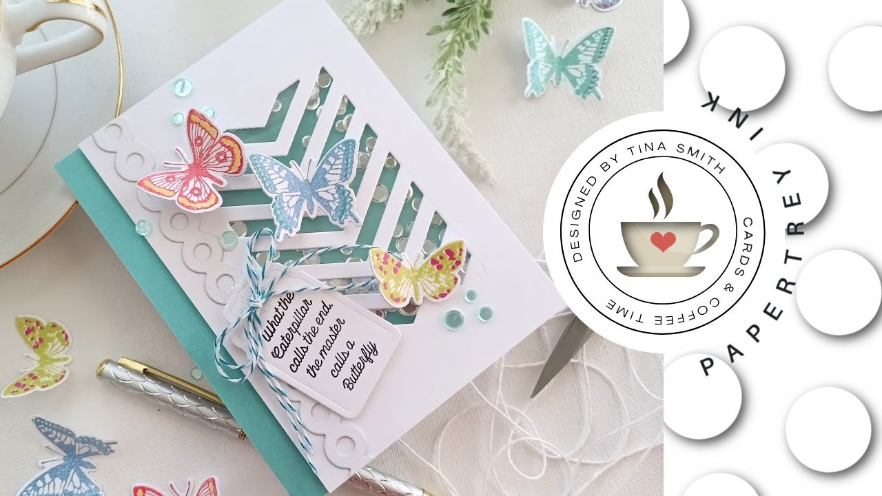 Papertrey Ink #9 | Graceful Butterflies | Shaker Card