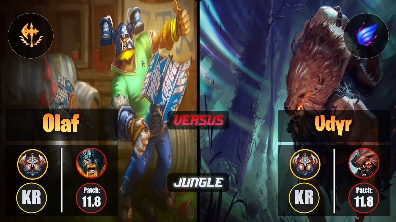 Challenger OLAF [Conqueror] (Jungle) VS  UDYR - Challenger KR Patch 11.8
