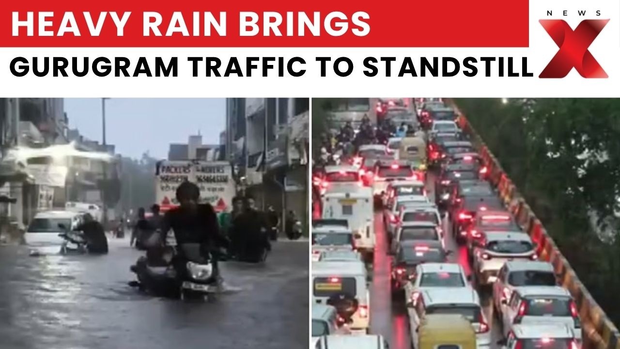 Gurugram Waterlogging: Cars Half-Submerged As Heavy Rain Brings Traffic To Standstill | NewsX