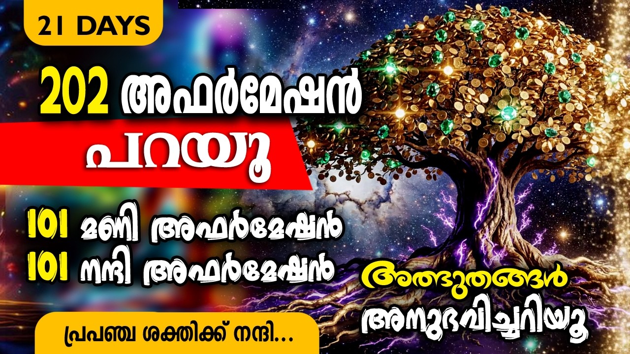 പണവും ഭാഗ്യവും നിങ്ങളെ തേടിയെത്തും 101 affirmations Malayalam | positive thinking in malayalam