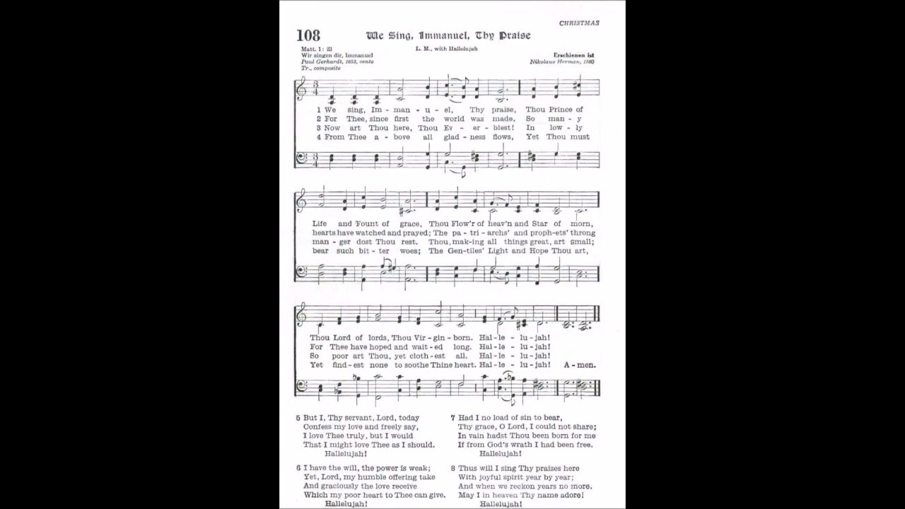 We Sing, Immanuel, Thy Praise (Erschienen ist)